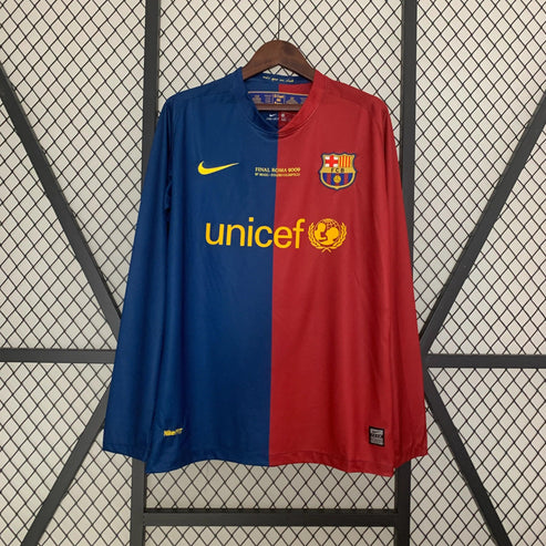 2008/2009 Retro Long Sleeve Barcelona Football Shirt Home Champions League 1:1 Thai Quality
