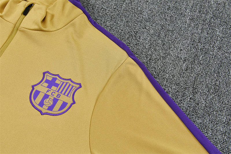 2026/2027 Barcelona Yellow Kobe Half-Pull Tracksuit