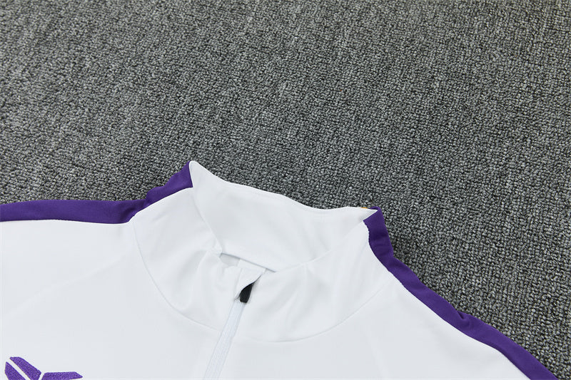2026/2027 Barcelona White Purple Kobe Half-Pull Tracksuit