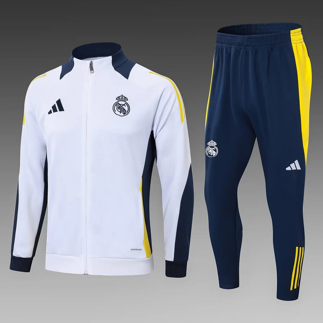 2024/2025 Real Madrid White Long Zipped Jacket Football Shirt 1:1 Thai Quality