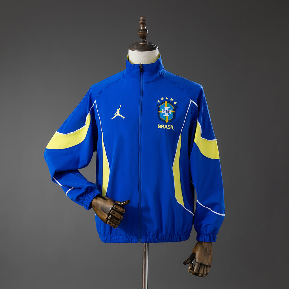2026/2027 Brazil Windbreaker Blue Yellow Jacket