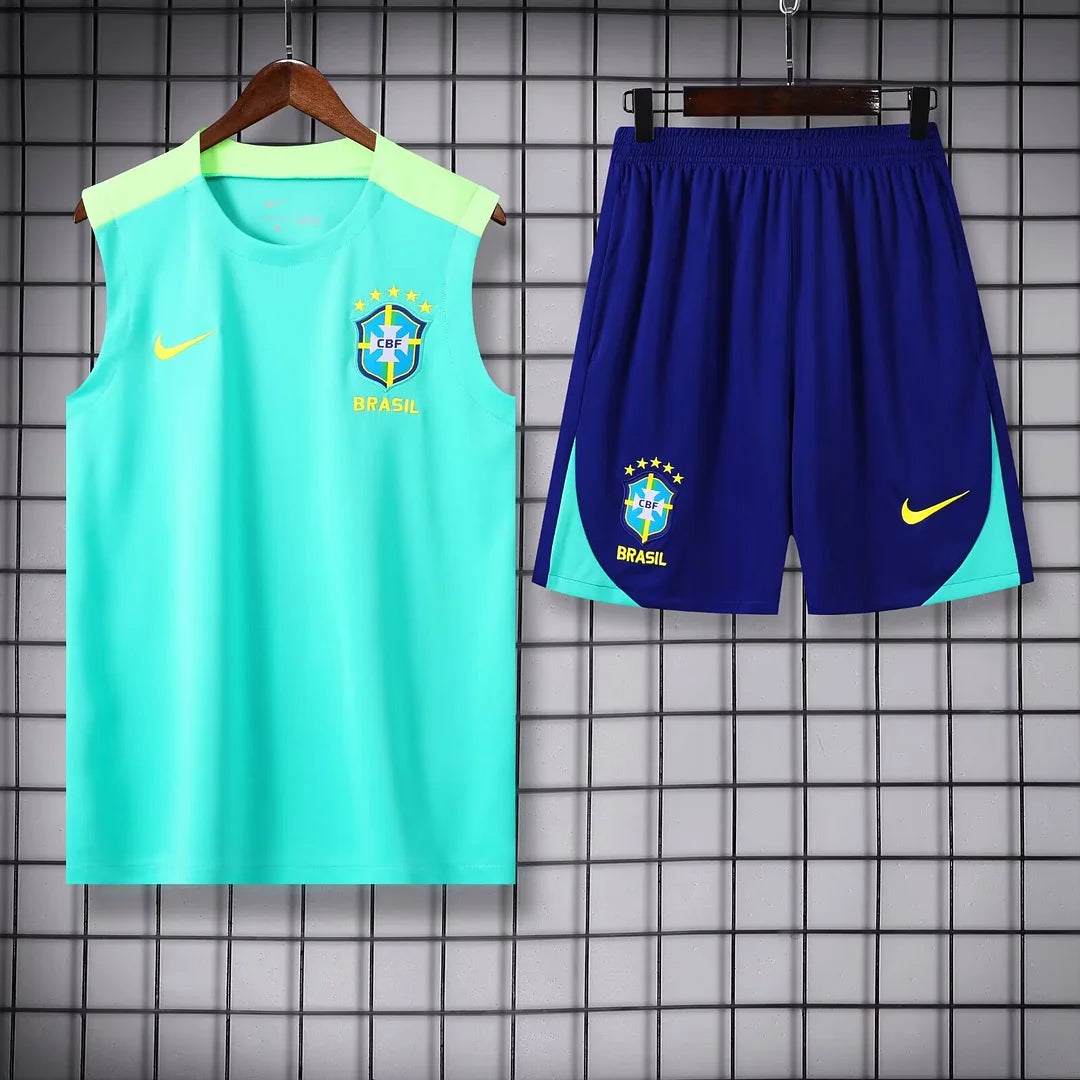2024 Brazil pre-match training Light Blue Jersey+Shorts 1:1 Thai Quality