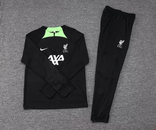 2023/2024 Liverpool Half-Pull Tracksuit Black Jersey 1:1 Thai Quality Set