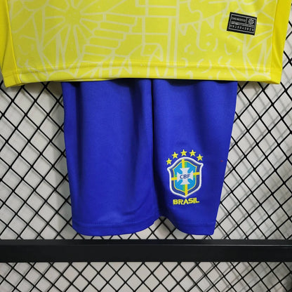 2024 Brazil Home Football Shirt Kids Size 1:1