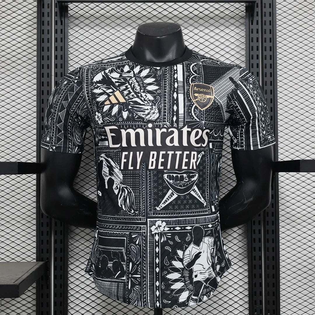 2024/2025 Arsenal Black pre-match Football Shirt 1:1 Thai Quality - Player Version