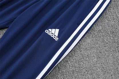 2025/2026 Real Madrid White and Blue Half-Pull Tracksuit