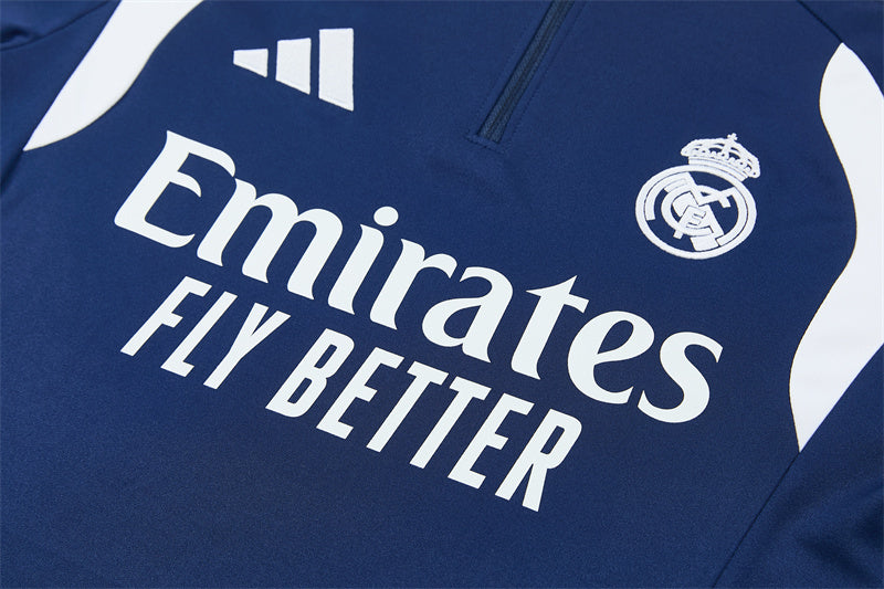 2026/2027 Real Madrid Blue Half-Pull Tracksuit