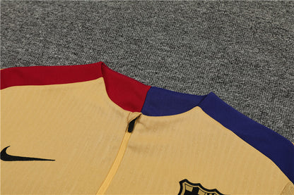 2024/2025 Barcelona Half-Pull Tracksuit Earthy Yellow