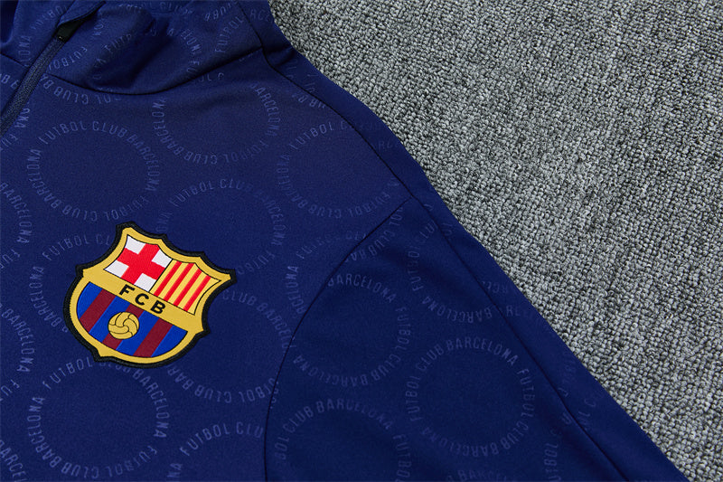 2026/2027 Barcelona Dark Blue Half-Pull Tracksuit