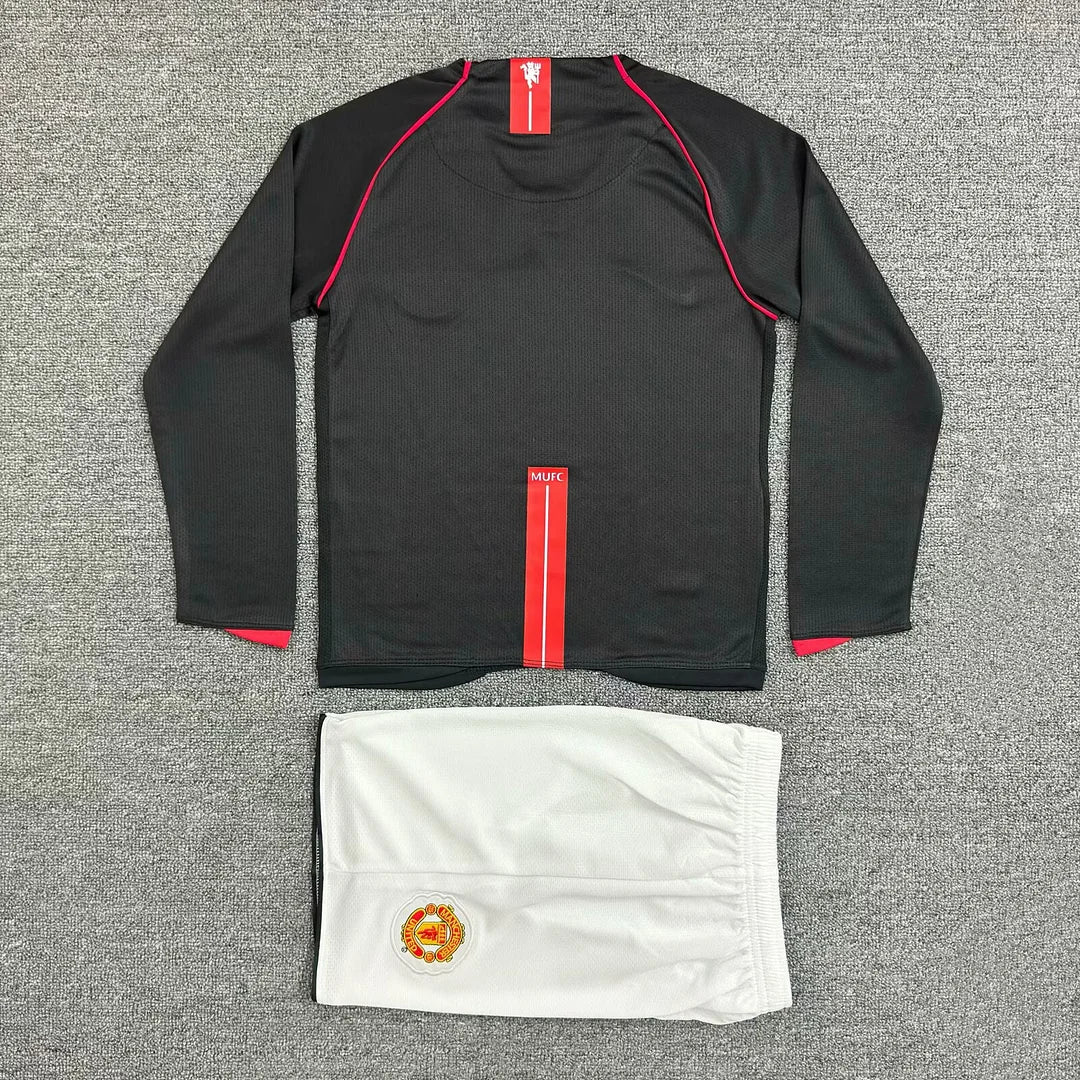 2007/2008 Retro Long Sleeve Manchester United Away Football Shirt Kids Size