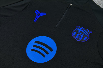 2025/2026 Barcelona Black Blue Half-Pull Tracksuit