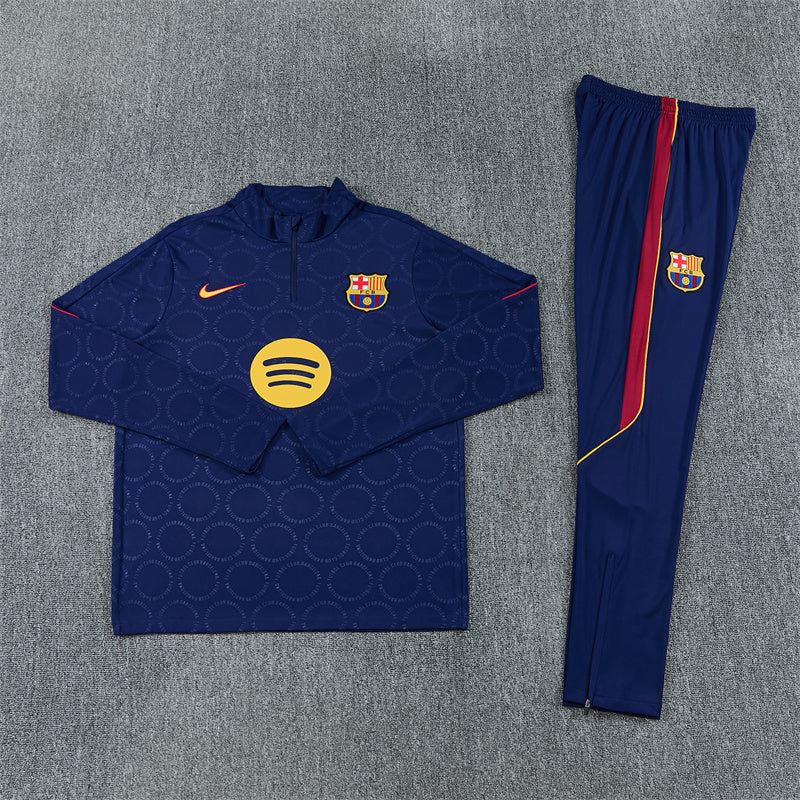 2026/2027 Barcelona Dark Blue Half-Pull Tracksuit