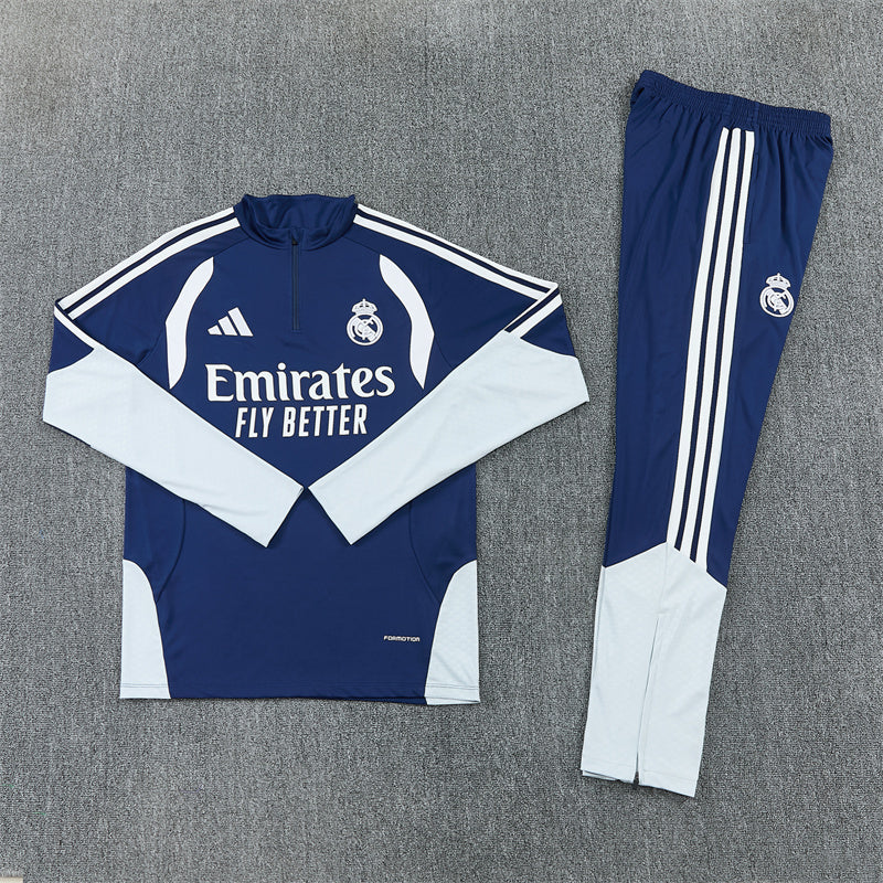 2026/2027 Real Madrid Blue Half-Pull Tracksuit