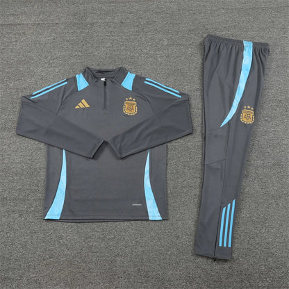 2024 Argentina Half-Pull Tracksuit  Grey 1:1 Thai Quality