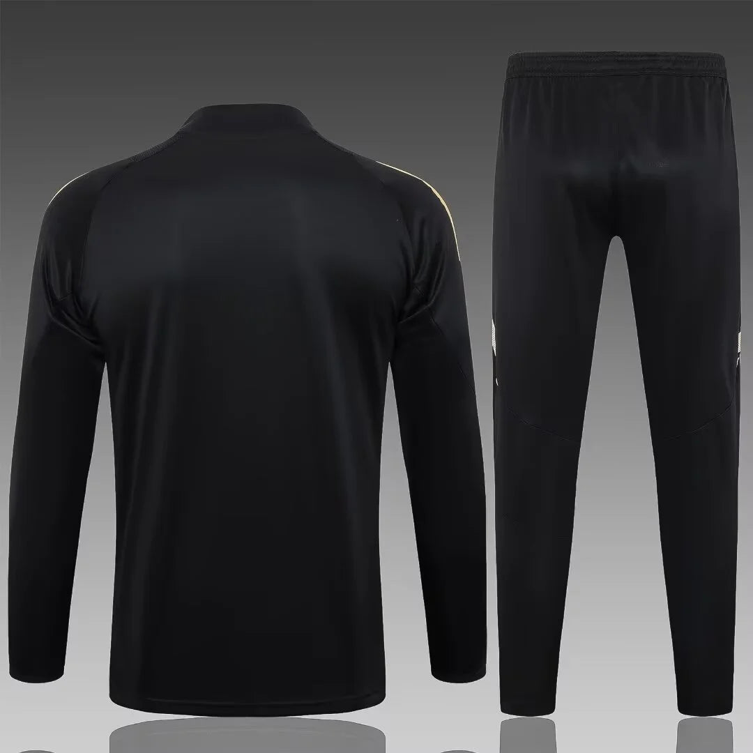 2024/2025 Real Madrid Half-Pull Tracksuit Black 1:1 Thai Quality