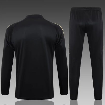 2024/2025 Real Madrid Half-Pull Tracksuit Black 1:1 Thai Quality