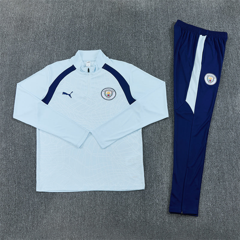 2026/2027 Manchester City Light Blue Half-Pull Tracksuit