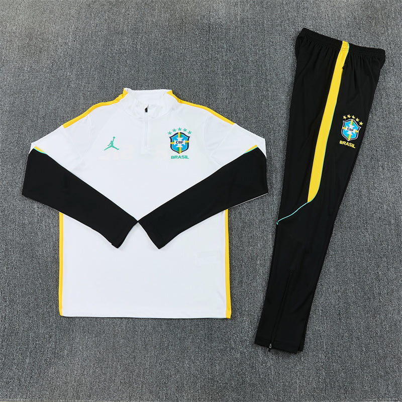 2026/2027 Brazil White Black Half-Pull Tracksuit