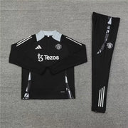 2024/2025 Manchester United Half-Pull Training Wear Black Football Shirt