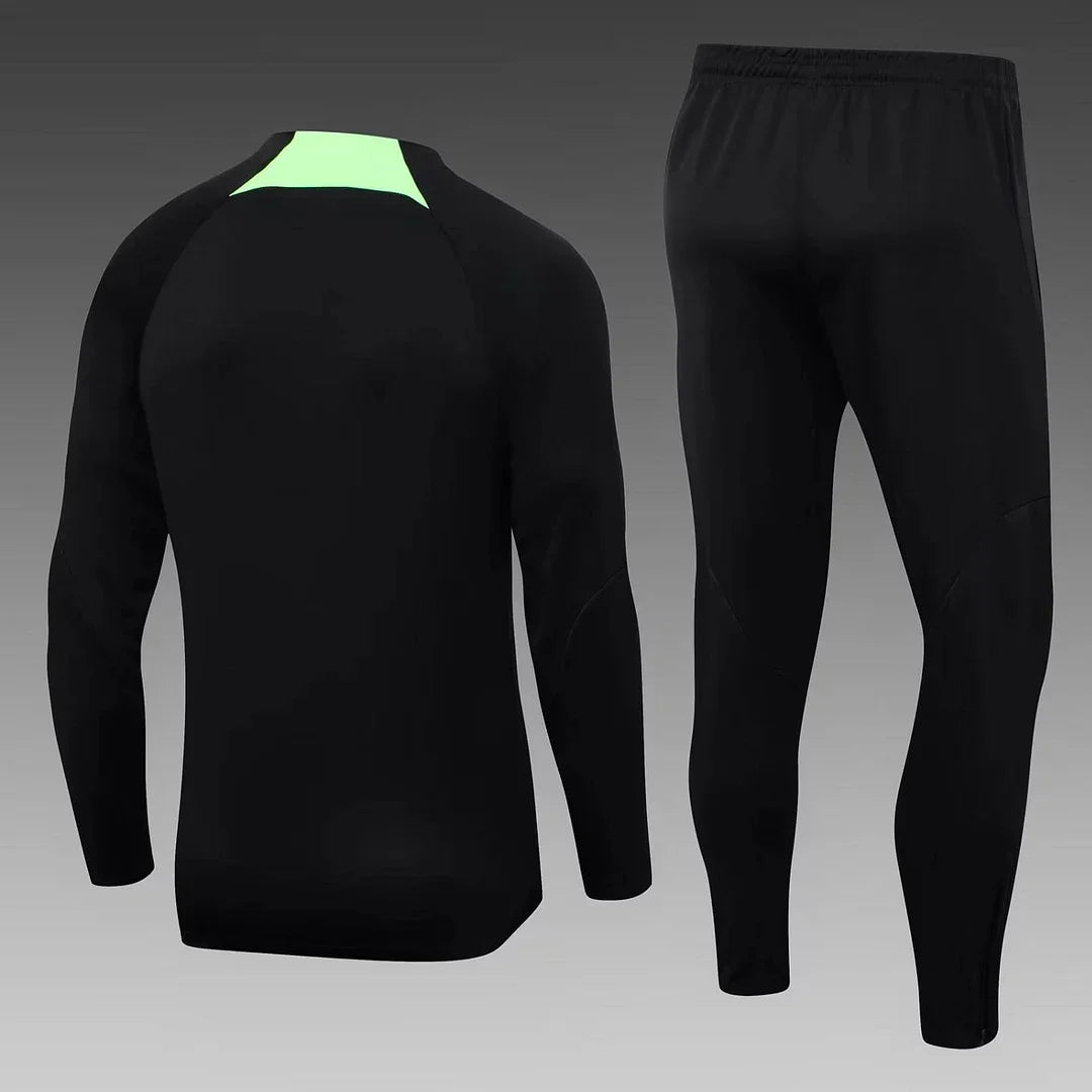 2023/2024 Liverpool Half-Pull Tracksuit Black Jersey 1:1 Thai Quality Set