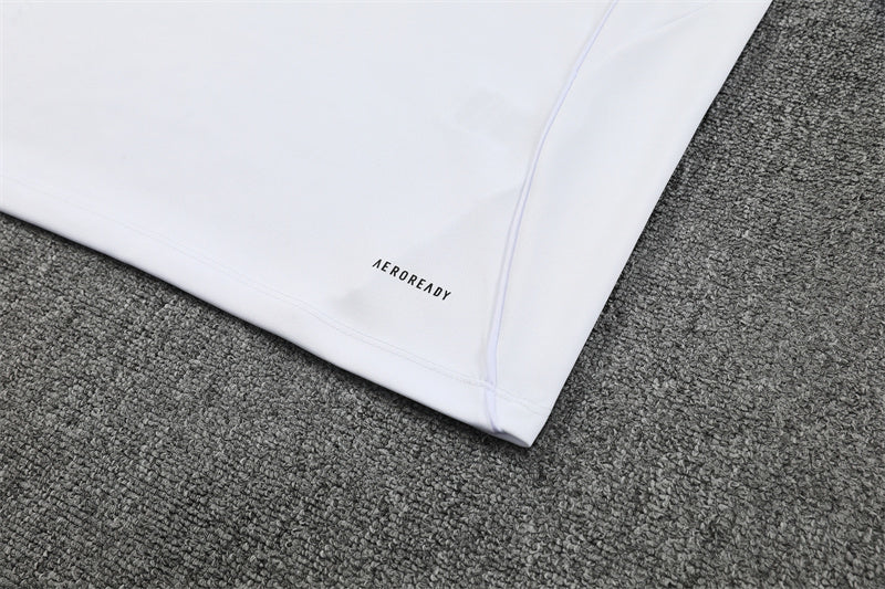 2025/2026 Real Madrid  Half-Pull White and Blue Tracksuit