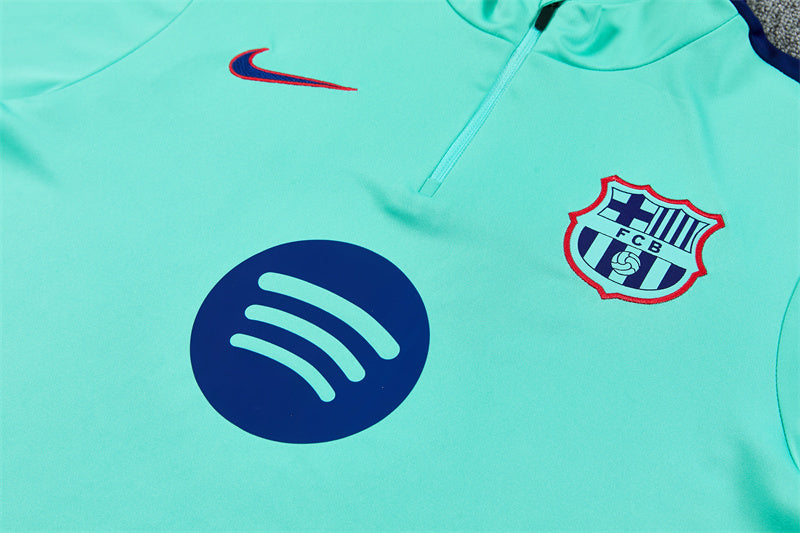 2026/2027 Barcelona Cyan Blue Half-Pull Tracksuit
