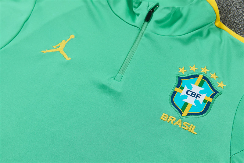 2026/2027 Brazil Green Black Half-Pull Tracksuit