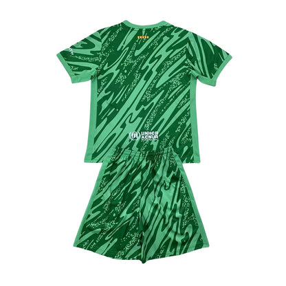 2024/2025 Kids Size Barcelona Green Goalkeeper Football Shirt
