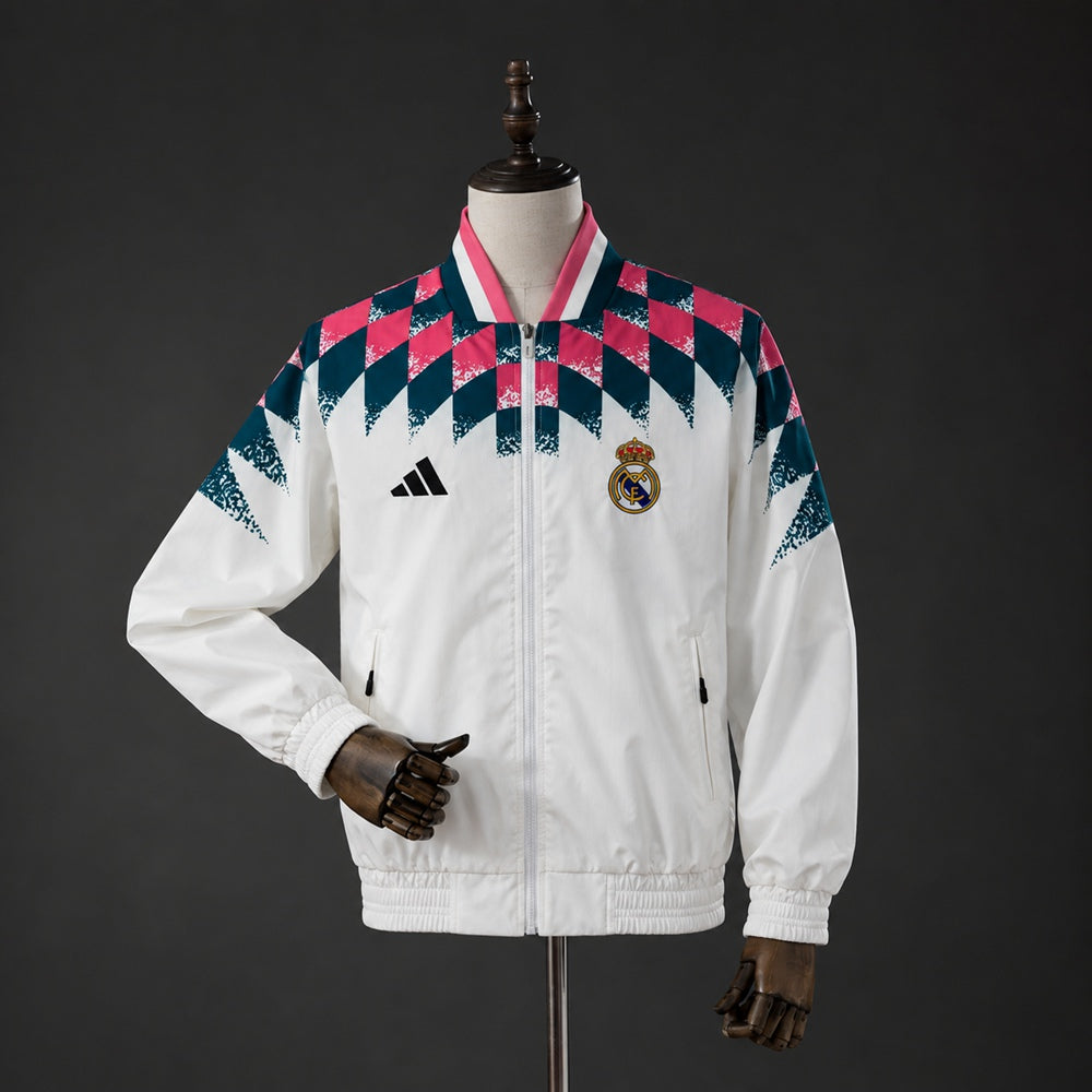2026/2027 Real Madrid Jacket Retro Track White Windbreaker