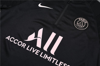 2021/2022 Psg Paris Saint-Germain Half-Pull Tracksuit Black