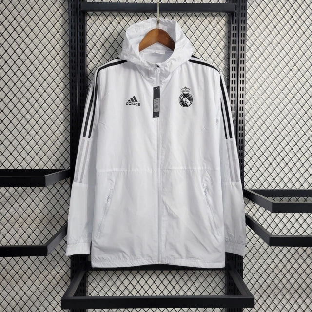 Real Madrid 23/24 Men's Adidas Windbreaker Jacket - White