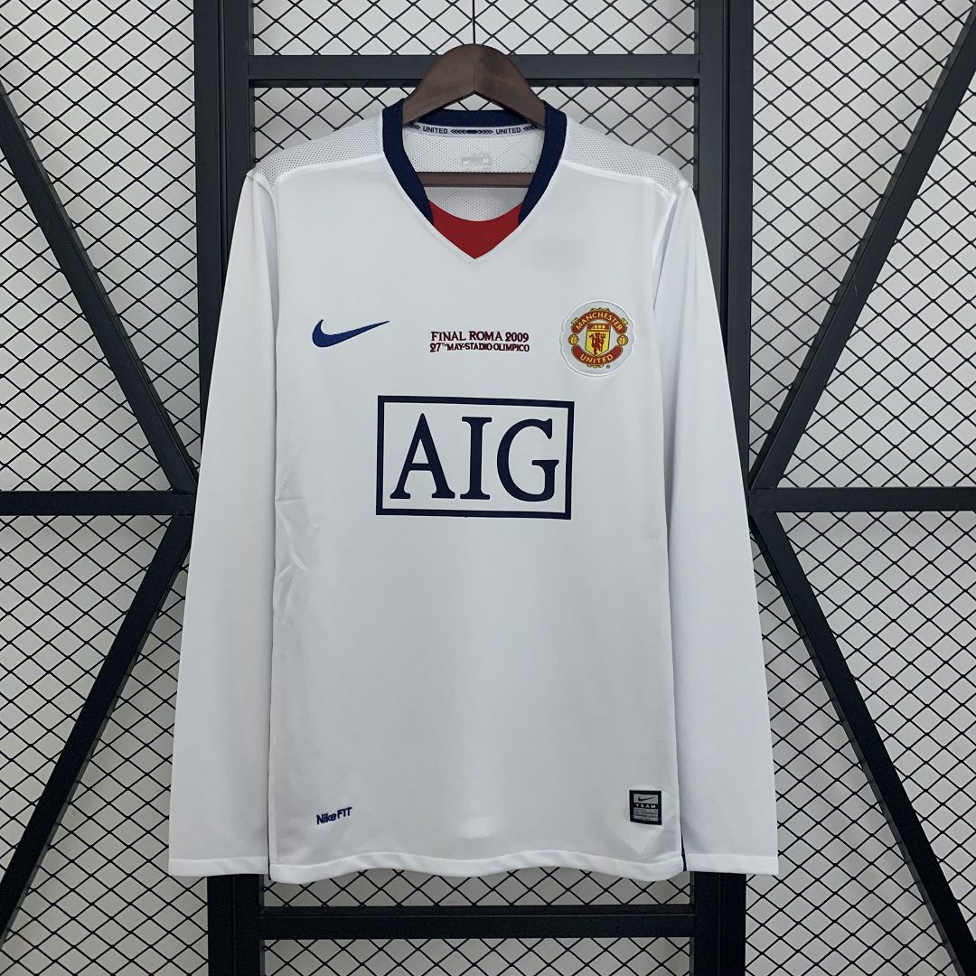 2008/2009 Retro Manchester United long Sleeve Away Champions League Final Football Shirt