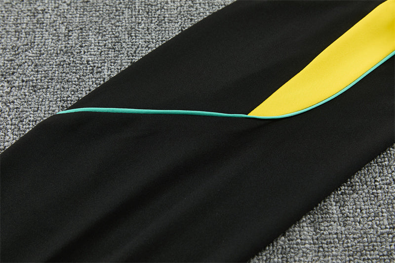 2026/2027 Brazil Black Yellow Half-Pull Tracksuit