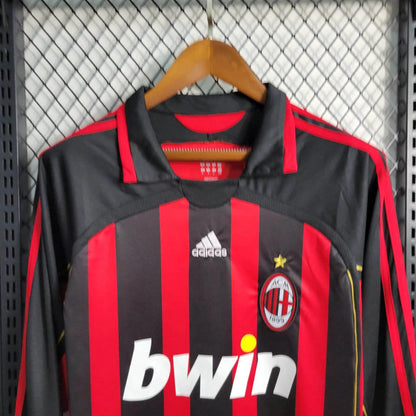 2006/2007 Retro Long Sleeve AC Milan Home Football Shirt 1:1 Thai Quality