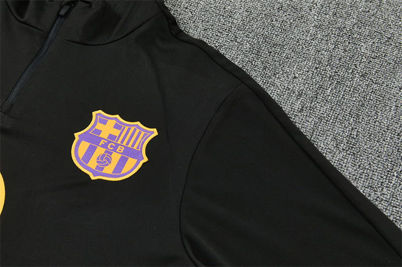 2026/2027 Barcelona Black Purple Half-Pull Tracksuit