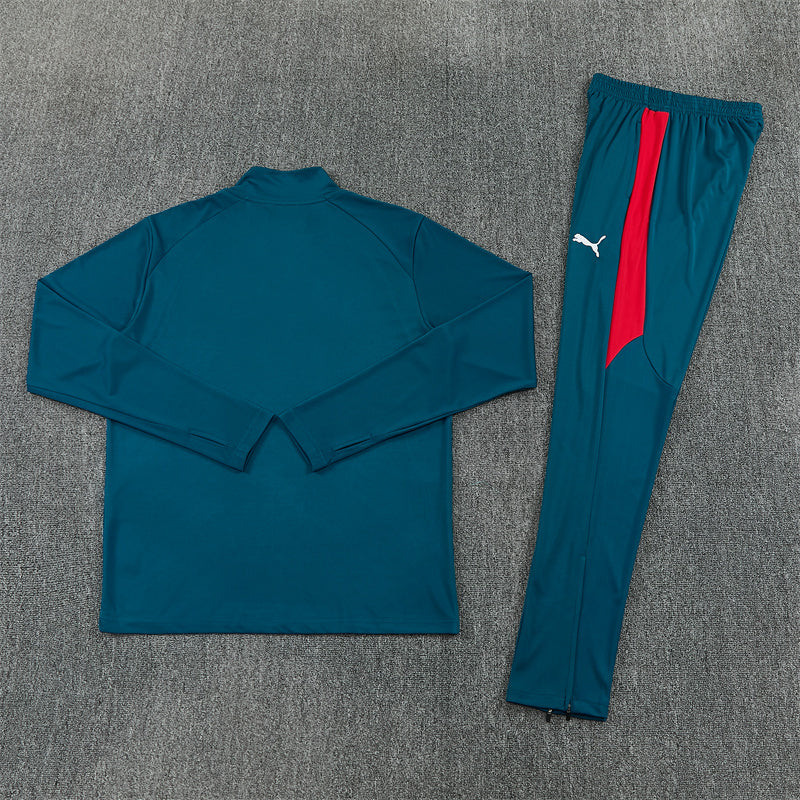 2026/2027 Portugal Green Blue Half-Pull Tracksuit