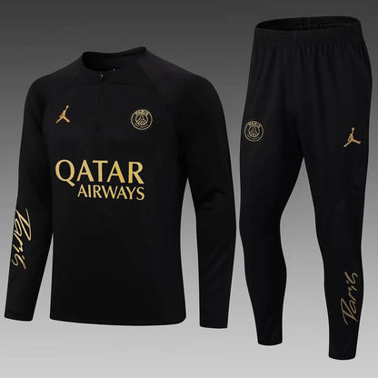 2022/2023 Psg Paris Saint-Germain Half-Pull Tracksuit Black