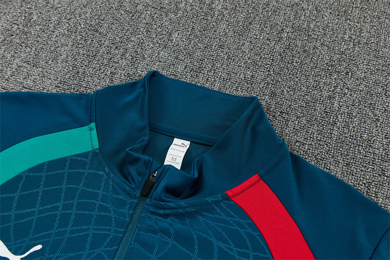 2026/2027 Portugal Green Blue Half-Pull Tracksuit