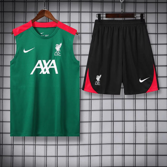 2024/2025 Liverpool Pre-match Training Green Jersey+Shorts 1:1 Thai Quality