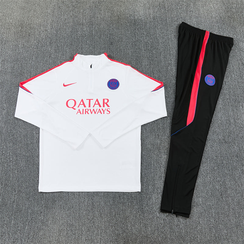 2026/2027 PSG Paris Saint-Germain White Red Half-Pull Tracksuit