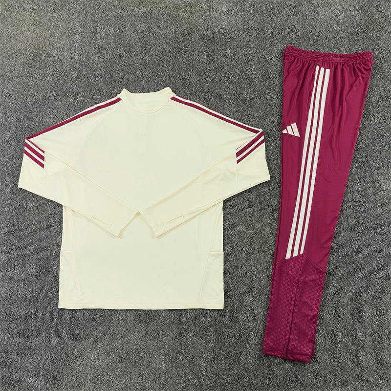 2026/2027 Real Madrid Beige Half-Pull Tracksuit