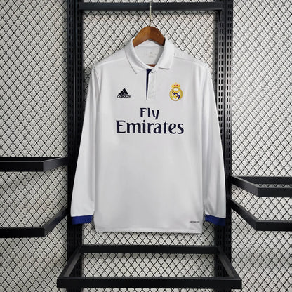 2016/2017 Retro Long Sleeve Real Madrid Home Football Shirt 1:1 Thai Quality