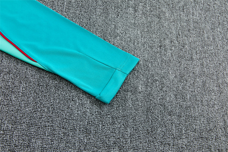 2026/2027 Barcelona Cyan Blue Half-Pull Tracksuit