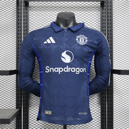 2024/2025 Long Sleeve Player Version Manchester United Away Football Shirt 1:1 Thai Quality