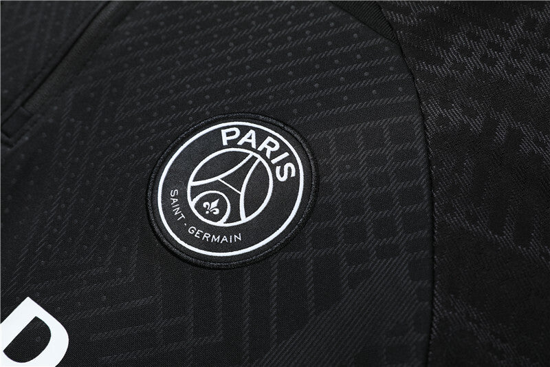 2022/2023 PSG Paris Saint-Germain Full Black Half-Pull Tracksuit