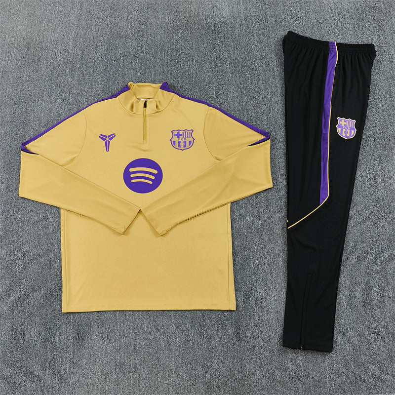 2026/2027 Barcelona Yellow Kobe Half-Pull Tracksuit