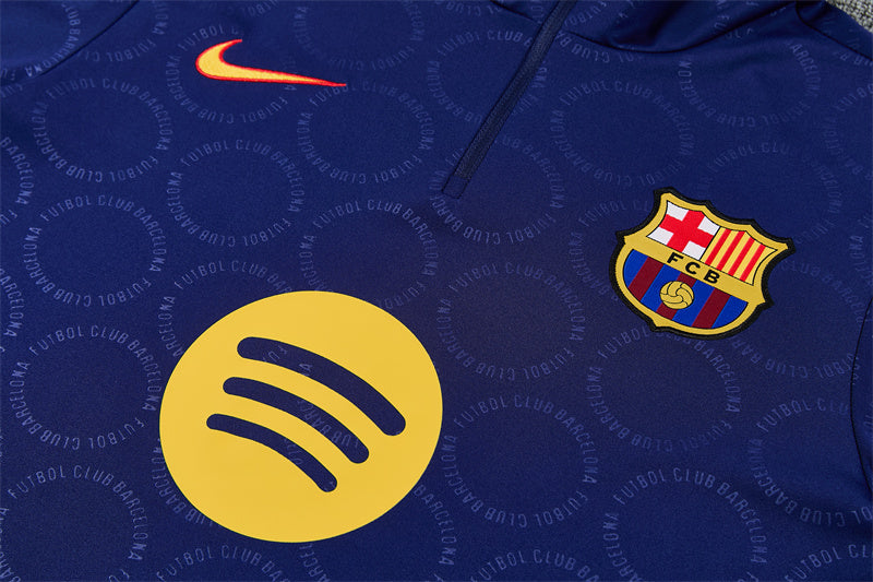 2026/2027 Barcelona Dark Blue Half-Pull Tracksuit