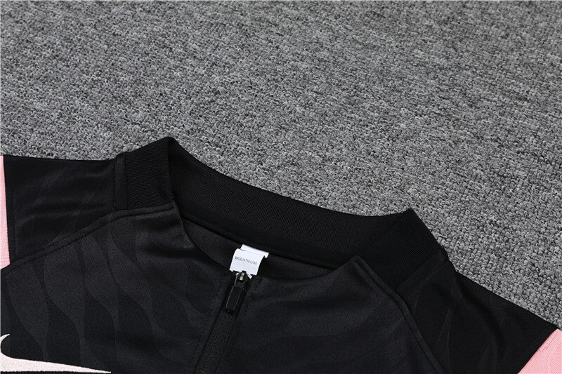 2021/2022 Psg Paris Saint-Germain Half-Pull Tracksuit Black Pink Sleeves