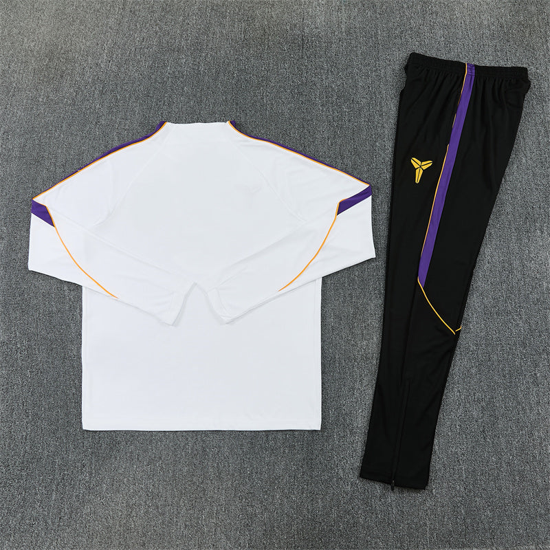 2026/2027 Barcelona White Purple Kobe Half-Pull Tracksuit