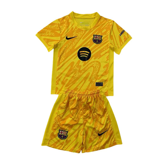 2024/2025 Kids Size Barcelona YellowGoalkeeper Football Shirt